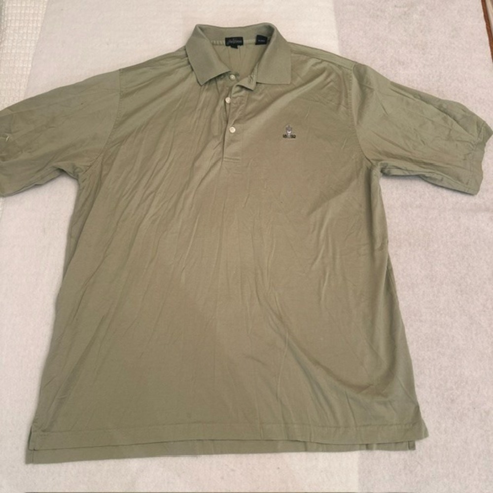 Jack Nicklaus Polo Shirt Mens Large Sage Green Cotton Short Sleeve Golf Logo
